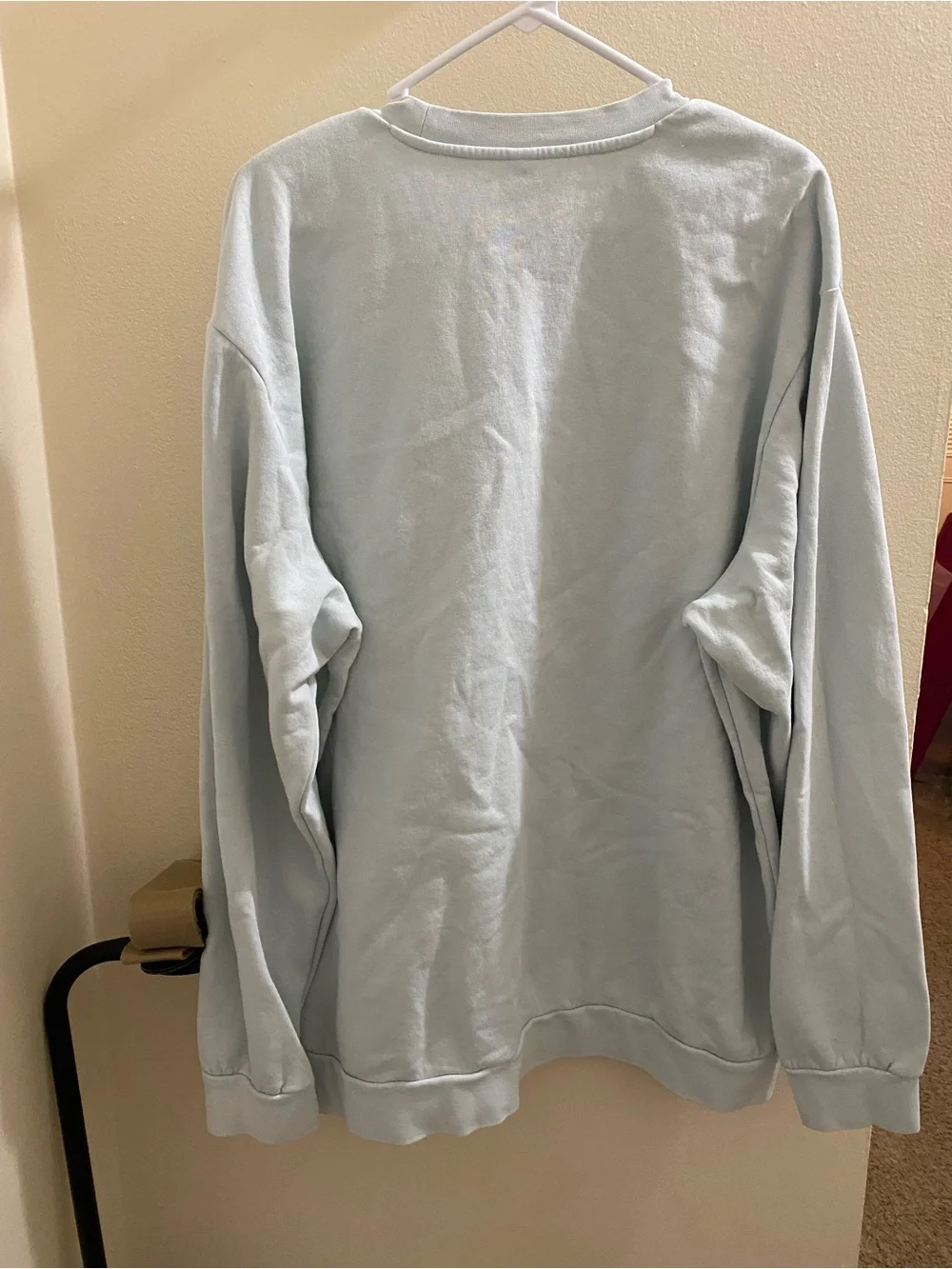 adidas Light Blue Graphic Crewneck Sweatshirt with Blue Accents